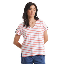 Load image into Gallery viewer, S/S Boxy Stripe Tee - Papaya