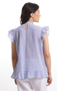 Smocked Pinstripe Top - Jewel Stripe