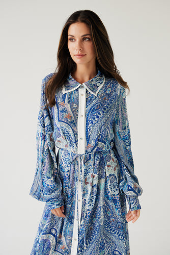 Yo Yo Dress - Blue Paisley