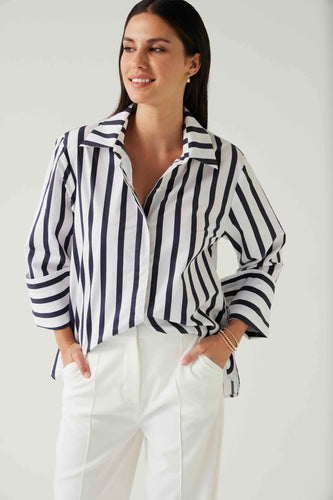 Mark Shirt - Navy Stripe