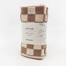 Load image into Gallery viewer, Ecovask Multi Cloth 2pk - Hummus Chequer