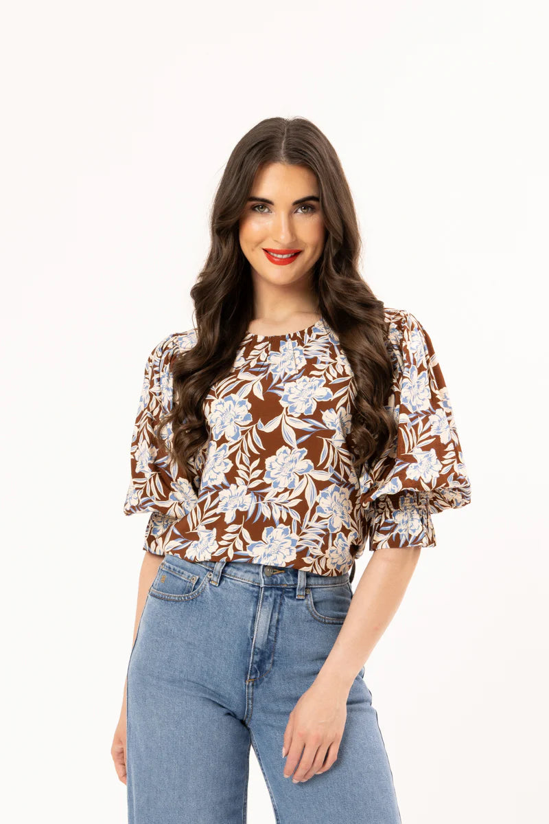 Seeking Lola Magnificent Top - Fudge Floret