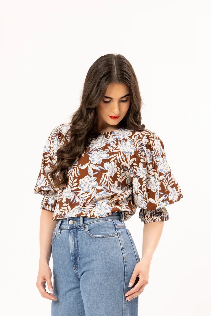 Seeking Lola Magnificent Top - Fudge Floret