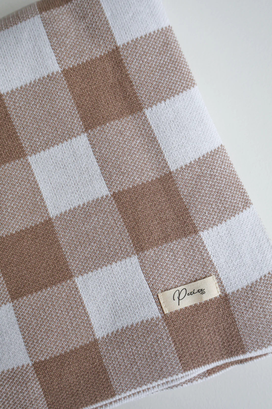 Petite & Co Gingham Blanket / Teddy Brown