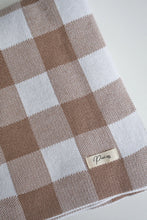 Load image into Gallery viewer, Petite &amp; Co Gingham Blanket / Teddy Brown