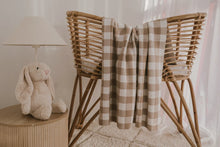 Load image into Gallery viewer, Petite &amp; Co Gingham Blanket / Teddy Brown