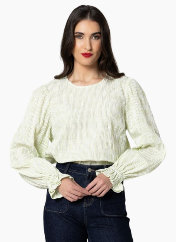 Harper Top - Olive Stripe