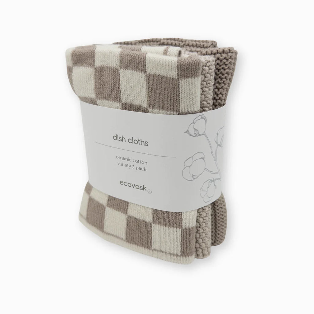 Ecovask Dishcloth Variety 3pk - Hummus Chequer