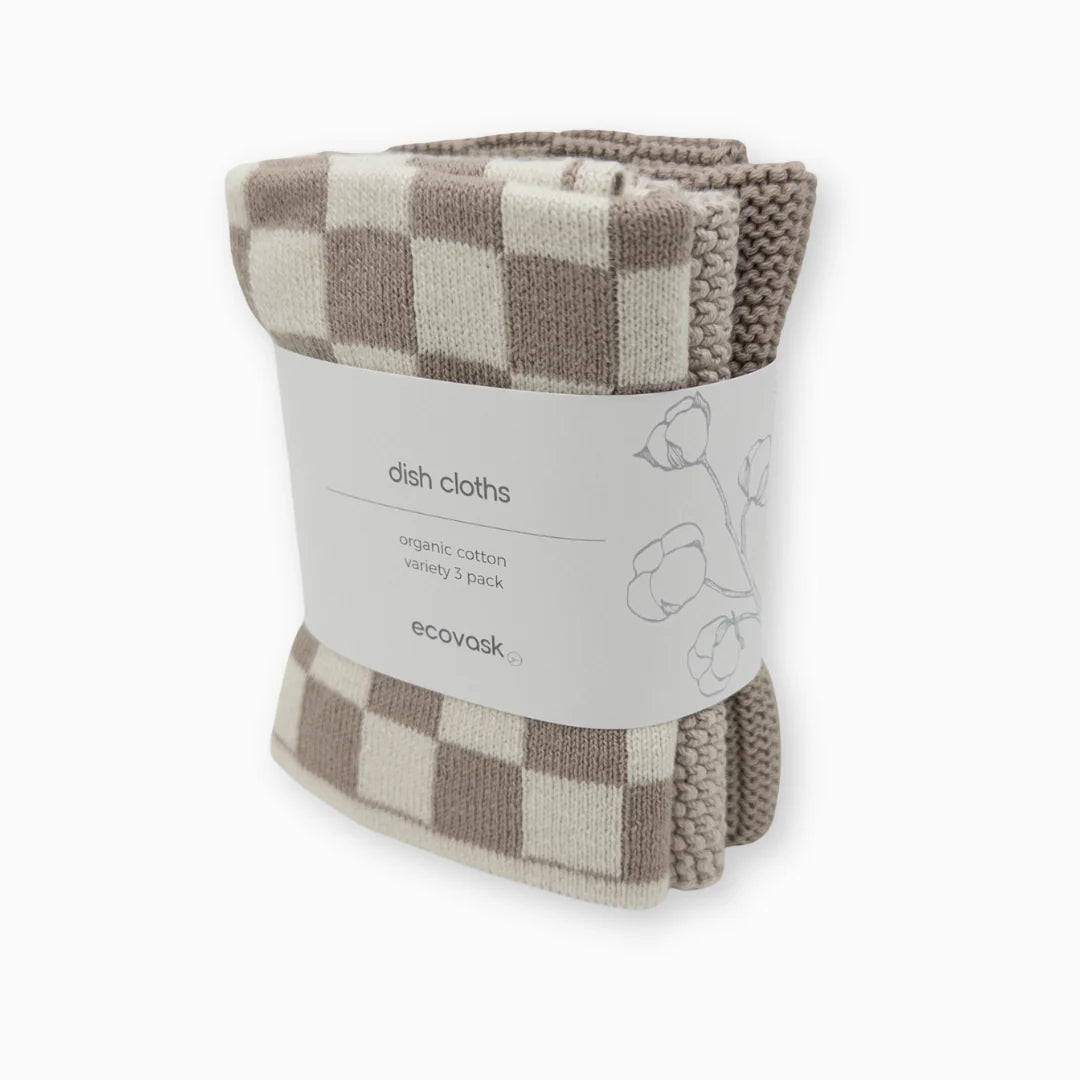 Ecovask Dishcloth Variety 3pk - Hummus Chequer
