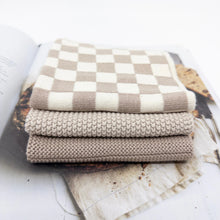 Load image into Gallery viewer, Ecovask Dishcloth Variety 3pk - Hummus Chequer