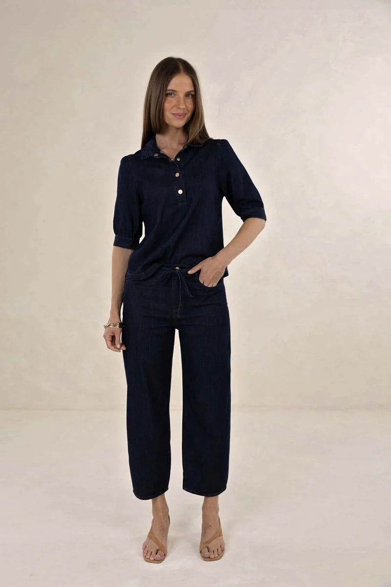 Humidity Ivy Barrel jean - Dark denim