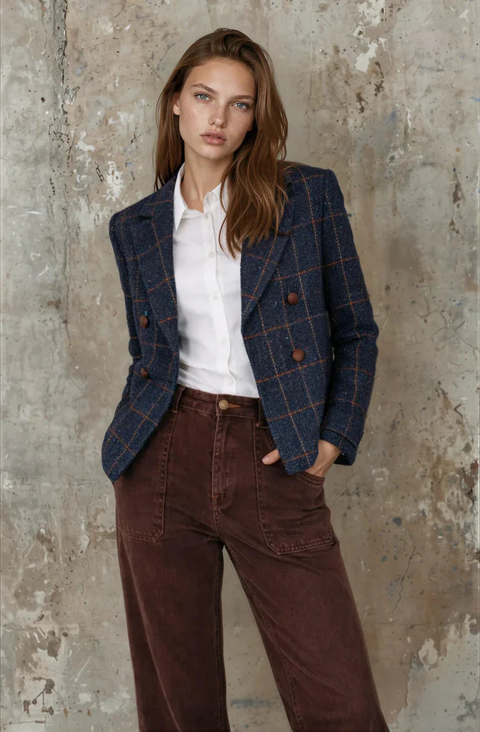Mi Moso Mateo Jacket - Navy Plaid