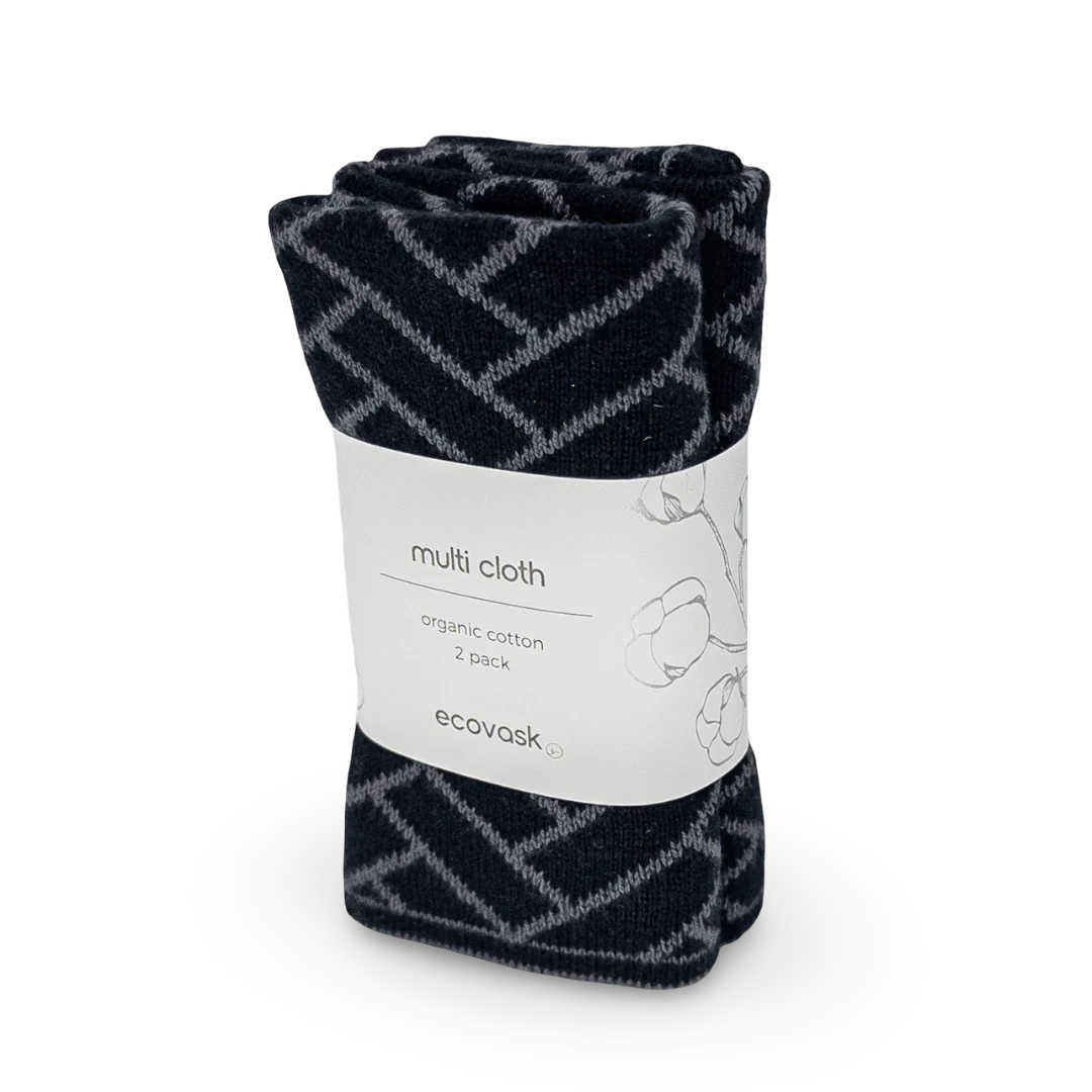 Multi Cloth 2pk - Raven | Graphite Herringbone