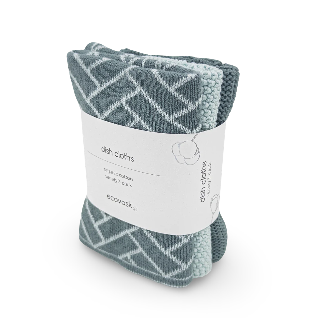 Dishcloth Variety 3pk - Sea Foam Herringbone