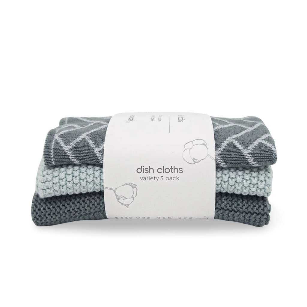 Dishcloth Variety 3pk - Sea Foam Herringbone