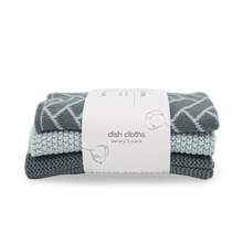 Load image into Gallery viewer, Dishcloth Variety 3pk - Sea Foam Herringbone