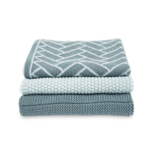 Load image into Gallery viewer, Dishcloth Variety 3pk - Sea Foam Herringbone