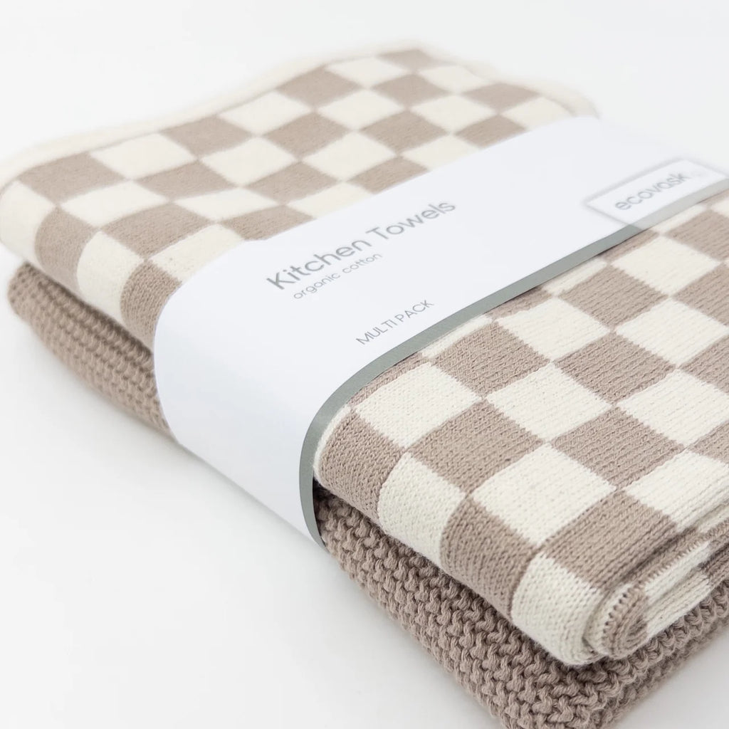 Ecovask Kitchen Towel Duo - Hummus Chequer