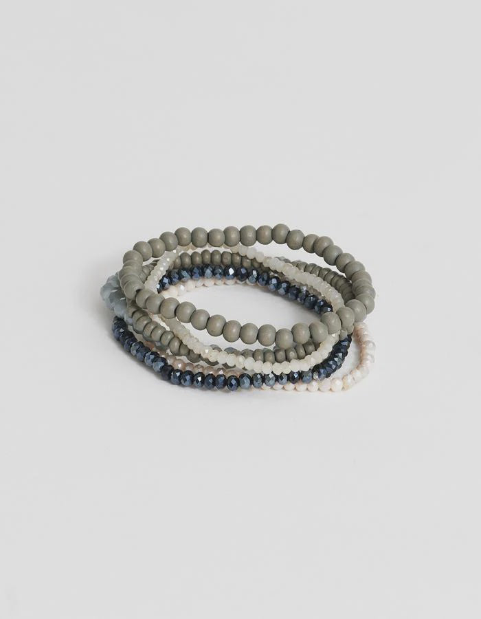 Bead Set Bracelets - Greys