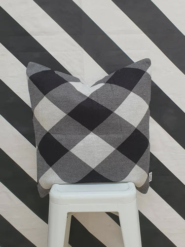 Cushion Cover - Black White Check