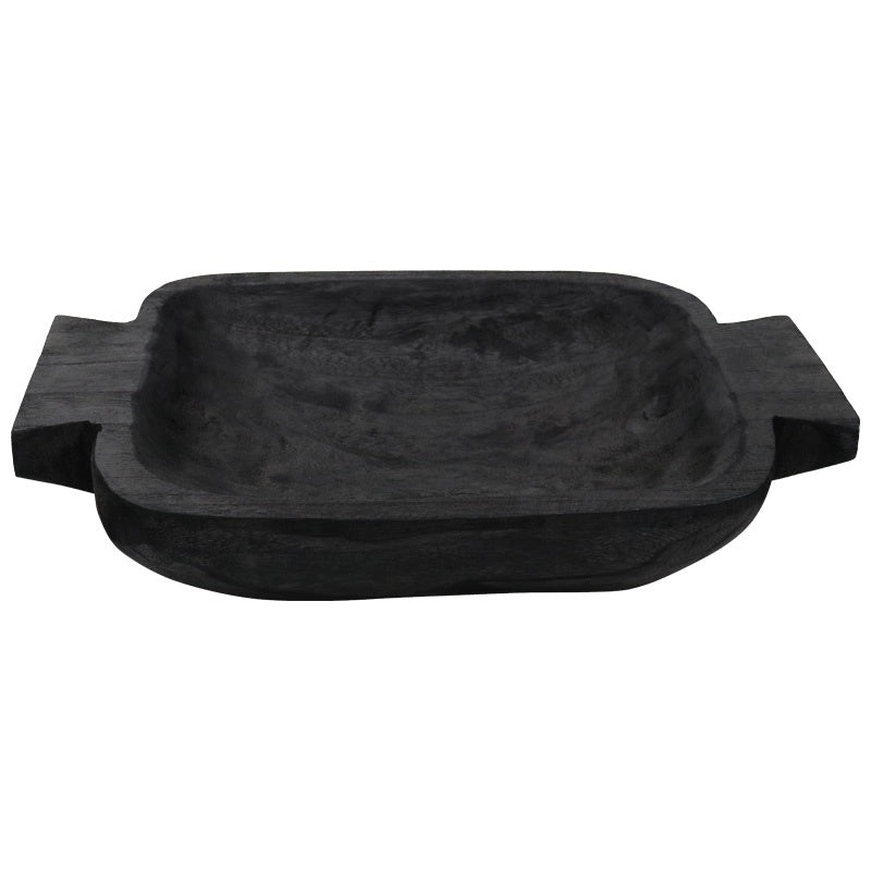 Wood Tray - Black 48cm